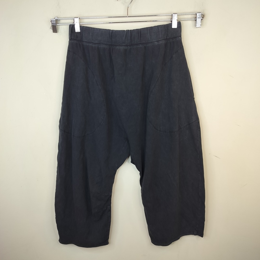 Free People Movement Harem Pants XL Pockets Drop Crotch Black Mineral Wash